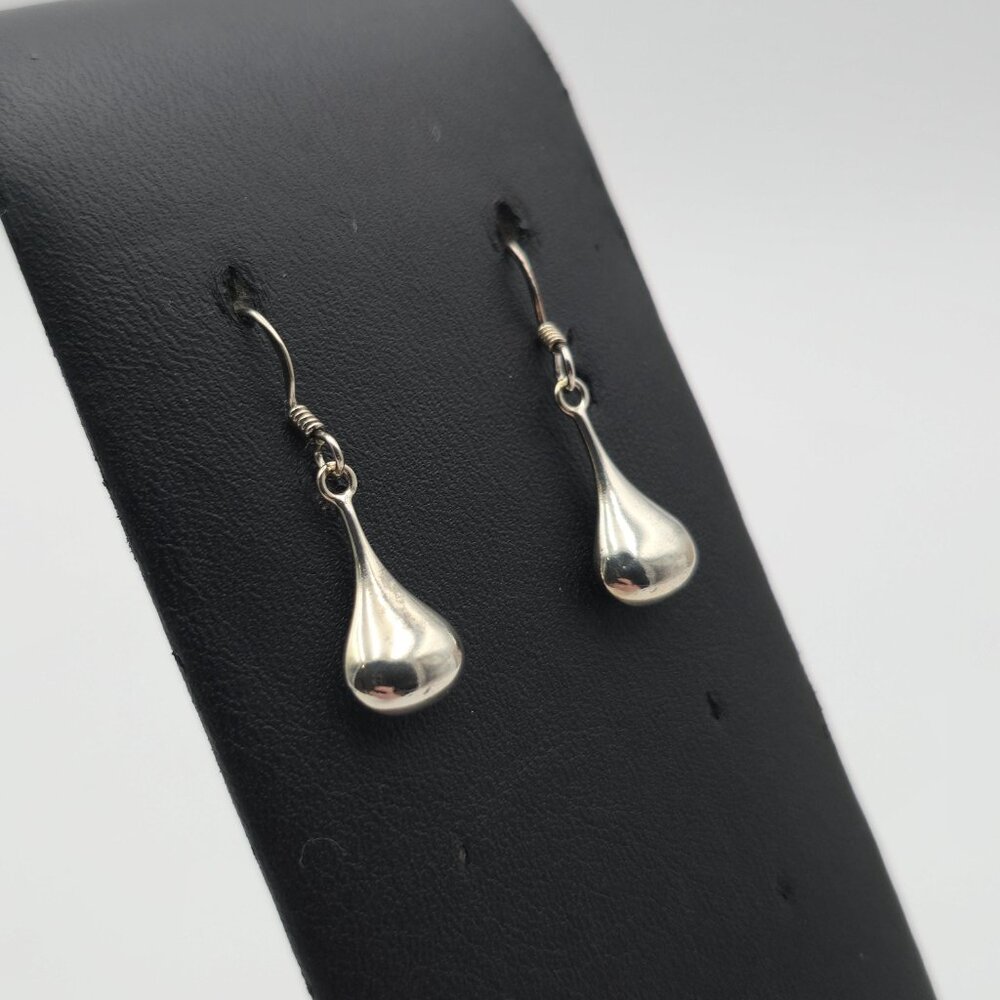 Sterling Silver Rustic Simple Shape Dangle Earrin… - image 2